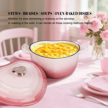 Premium Heart-Shaped Cast Iron Dutch Oven with Lid for All Stovetops — Rootborn Rituals