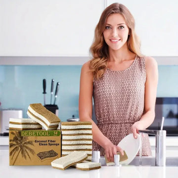 Bamboo & Coconut Kitchen Sponge Set – 6–12 Pack — Rootborn Rituals
