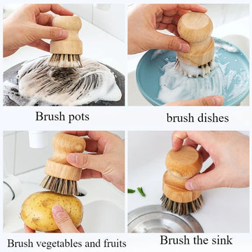 Organic Coconut Fibre Cleaning - Wooden Natural Dish Brush — Rootborn Rituals