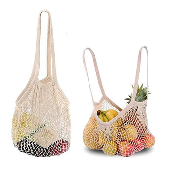 Cotton Mesh Veggie Grocery Bags – Plastic-Free Market Tote — Rootborn Rituals