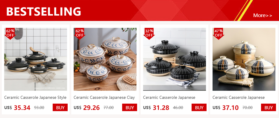 Ceramic Japanese clay casserole pot set with lids, traditional earthenware slow-cook vessels for soup and stews