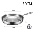 30cm Pure Titanium Heritage Fry Pan with hammered surface, non-coated natural non-stick cooking surface, stainless steel hand