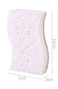 Bamboo and coconut kitchen sponge with textured surface, shown at 7cm x 11cm x 2cm dimensions, eco-friendly cleaning essentia