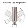 Stainless steel sports hydration bottle with sealed leak-proof design, 500-1000ml capacity, featuring dual-grip handles and s