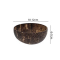 Natural coconut shell serving bowl, handcrafted, 10-12cm diameter, eco-friendly kitchen product with textured exterior