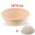 Natural rattan bread proofing basket 18x9cm with linen liner, handmade banneton for sourdough baking