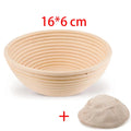 Natural rattan bread proofing basket 16x6cm with cloth liner, handmade banneton for sourdough baking