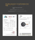 Classic cast iron egg skillet with wooden handle, SGS certified test report and quality assurance documentation displayed.