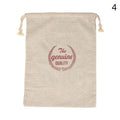 Beige linen drawstring bag with 