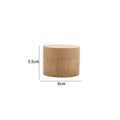 Handmade bamboo tea storage box with carved texture, 6cm diameter x 5.5cm height, featuring removable lid for eco-friendly ki