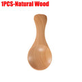 Natural wood mini scoop spoon with rounded bowl and tapered handle, ideal for tea, honey, and coffee measurements.