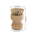 Wooden dish brush with natural bristles, replaceable head, eco-friendly kitchen cleaning tool for sustainable homes.