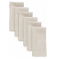 Set of 6 natural cotton linen table napkins in cream, displayed in graduated sizes, perfect for luxury eco-friendly dining.