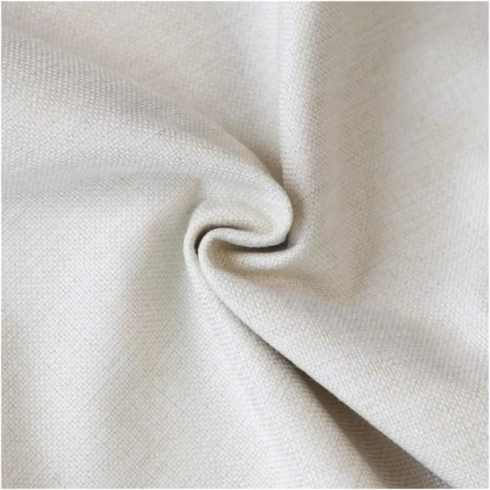 Cream canvas drawstring storage bag with side zipper, displaying natural fabric texture and fold details for organizing onion