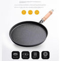 Classic cast iron egg skillet with wooden handle, compatible with gas stove, electric ceramic furnace, induction cooker, and 