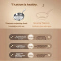 Pure titanium non-stick fry pan with uncoated sheet design, featuring durable wear resistance and corrosion protection for he